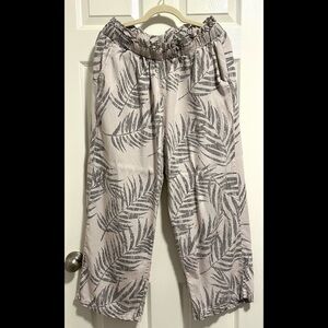 Patterned Wide Leg Pants